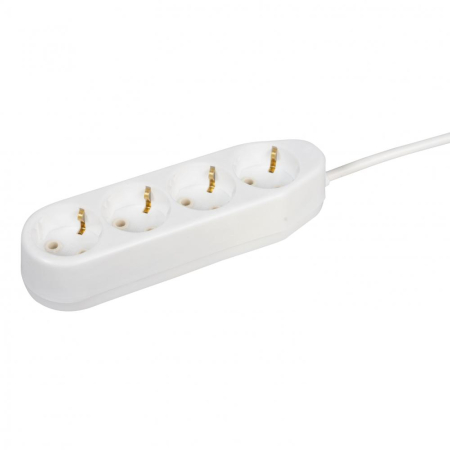 Accesorii - Prelungitor ceramic alb cu 4 prize si cablu de 2 m