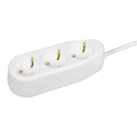 Accesorii - Prelungitor ceramic alb cu 3 prize cu impamantare si cablu de 3 m