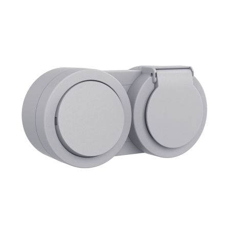 Priza Schuko cu capac si intrerupator aplicat IP54 gri [0]