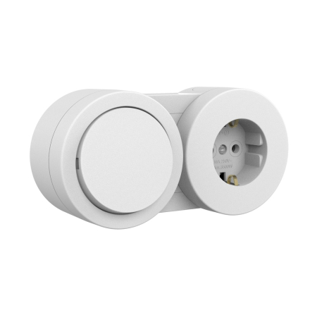 Priza cu intrerupator aplicata alba IP54 cu priza Schuko si contact de protectie [1]