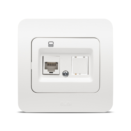 Functii speciale - Priza de date incastrata cu un port RJ45 Cat6e si finisaj alb mat