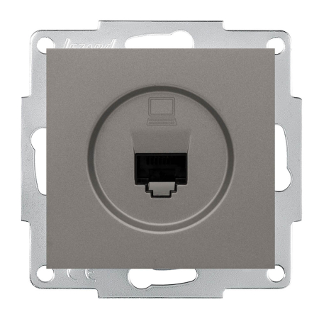 Priza de date cu un port RJ45 Cat6e gri deschis pentru montaj incastrat [0]