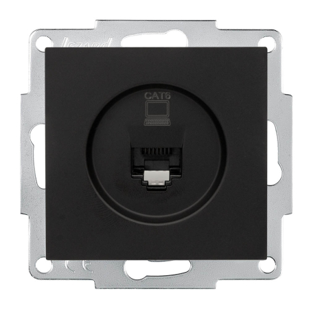Priza de date incastrata cu un port RJ45 si finisaj negru [0]