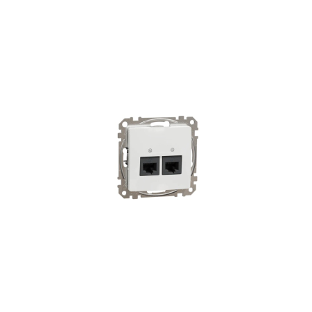 Aparataj - Priza de date dubla RJ45 Cat6 UTP alba pentru montaj incastrat