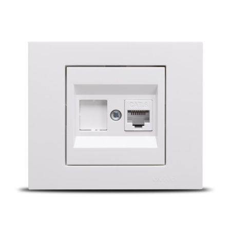 Aparataj - Priza de date RJ45 Cat6 alba pentru montaj incastrat