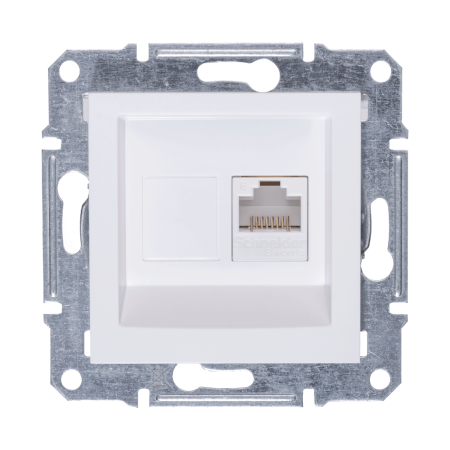 Aparataj - Priza de date RJ45 Cat6 UTP alba pentru montaj incastrat fara rama decorativa