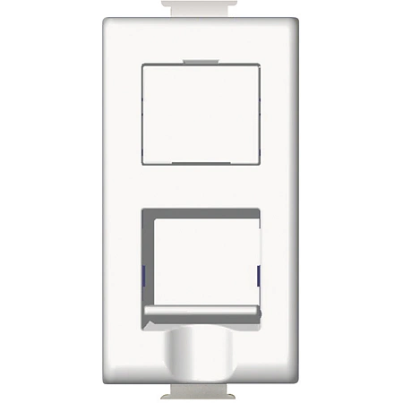 Aparataj - Priza date RJ45 UTP Cat 5e alba cu montaj incastrat