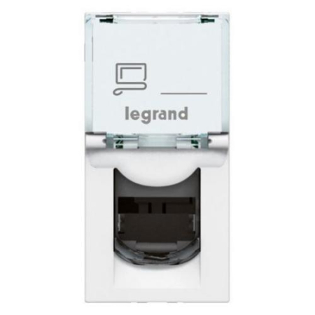 Aparataj - Priza date RJ45 UTP Cat 6 1M alba cu capac transparent antipraf