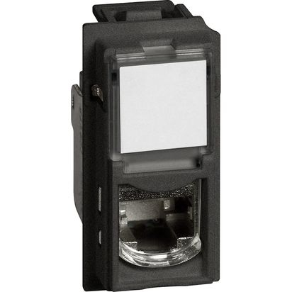 Aparataj - Priza de date RJ45 UTP Cat 6A neagra cu 1 modul pentru montaj incastrat