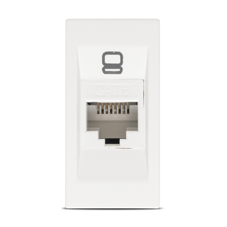 Aparataj - Priza de date UTP Cat6e RJ45 1M alb mat pentru montaj incastrat