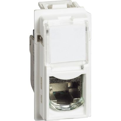 Priza de date UTP RJ45 alba cu 1 modul pentru montaj incastrat [0]
