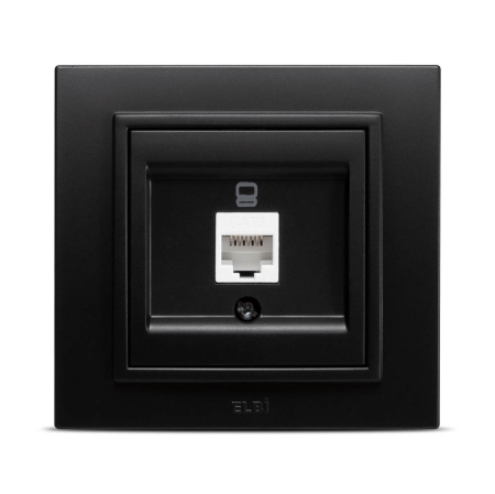 Priza de date Elbi Zena 1xRJ45 Cat6e UTP negru mat pentru montaj incastrat [1]