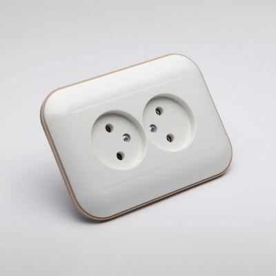 Priza - Priza dubla incastrata Ovivo Loft 16A alb Kraft fara impamantare 404-010306-908
