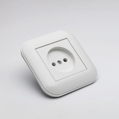 Priza simpla fara contact de protectie alba Ovivo Loft 16A, 404-010301-215 [1]