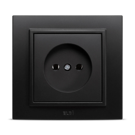 Priza - Priza fara contact de protectie 16A ELBI Zena, negru mat, pentru montaj incastrat