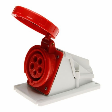 Conectica - Priză Fixă 90° 3P+N+T 32A 400V IP67 – Conector Industrial Etanș pentru Montaj pe Perete