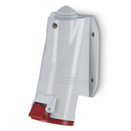 Trasee electrice - Priza industriala aplicata rosie 3P+E 16A 380-415V cu iesire inclinata