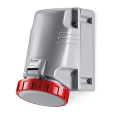 Accesorii - Priza industriala aplicata trifazata rosie 125A 3P+N+E IP67 cu iesire inclinata