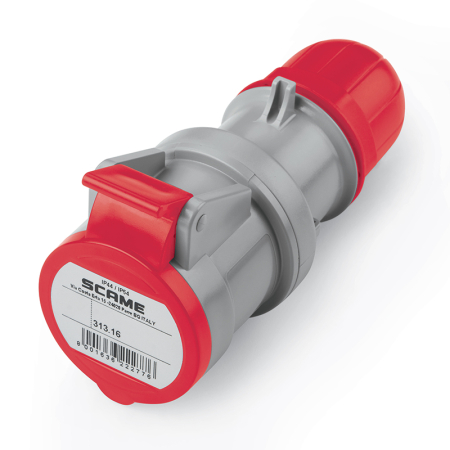 Accesorii - Priza industriala mobila rosie 3P+E 16A 400V IP44 cu pozitie 3h