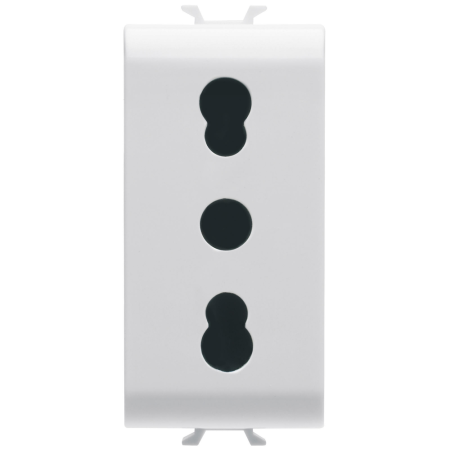 Aparataj - Priza bipasso standard italian 2P E 16A 250 V alb lucios 1 modul