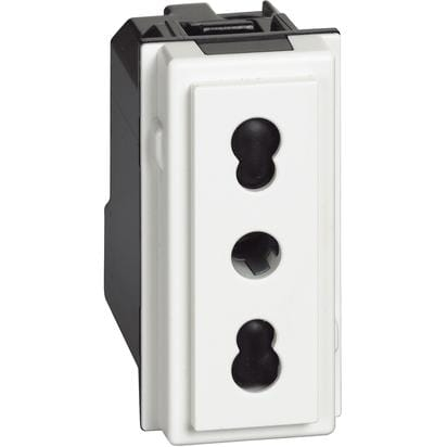 Aparataj - Priza italiana bipasso alba 16A 250V 1 modul pentru montaj ingropat