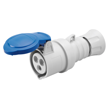 Fise si cuple - Priza mobila industriala albastra 2P+E 32A 250V cu protectie IP44