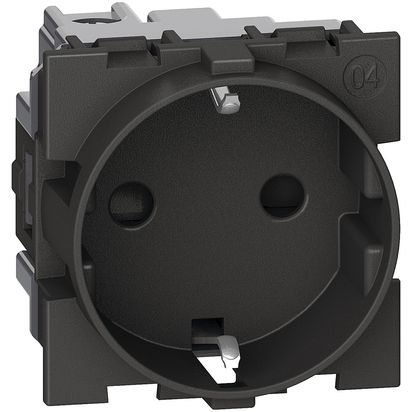 Priza Schuko neagra 16A 250V 2 module pentru montaj incastrat [0]