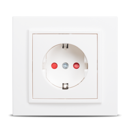 Aparataj - Priza Schuko alba 16A cu protectie copii pentru montaj incastrat