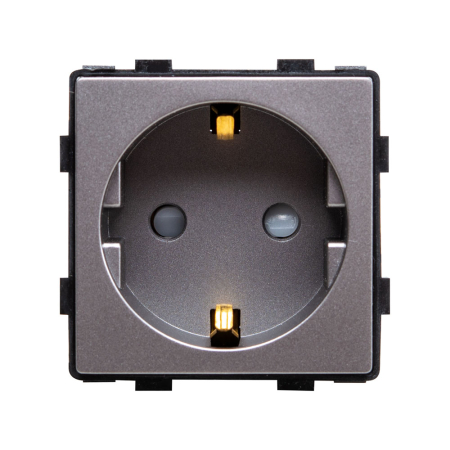 Priza - Priza Schuko 16A gri Pulsar Touch NS EL0068932 pentru montaj incastrat