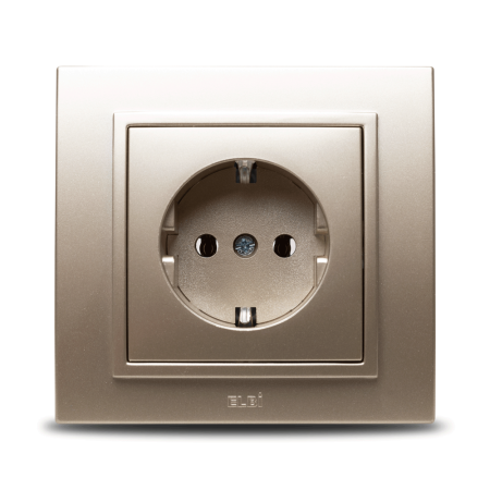 Aparataj - Priza Schuko 16A titan pentru montaj incastrat