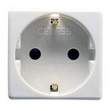 Aparataj - Priza Schuko alba cu 2 module si obturatoare de protectie
