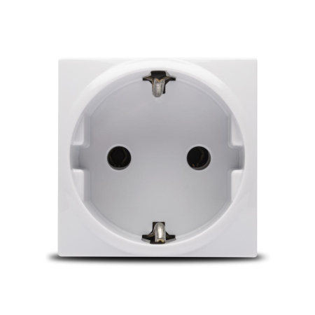 Aparataj - Priza Schuko alba 2 module 16A pentru montaj ingropat