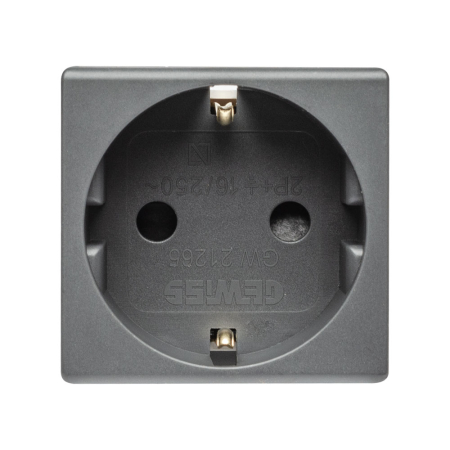 Aparataj - Priza Schuko neagra cu 2 module si obturatoare de siguranta