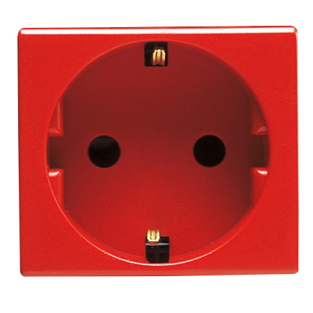 Priza Schuko modulara rosie cu 2 module si curent nominal 16A [0]