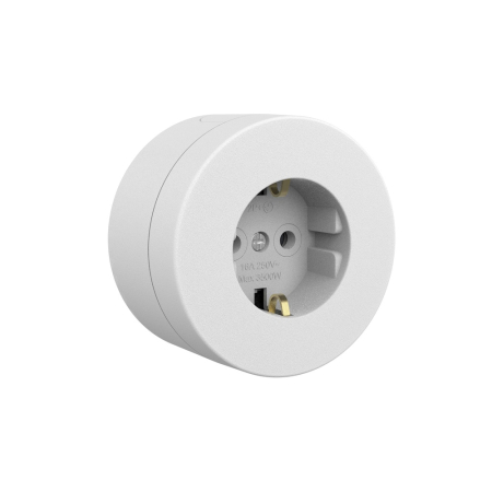Modular - Priza Schuko aplicata gri cu impamantare 16A si protectie IP54 pentru montaj aparent