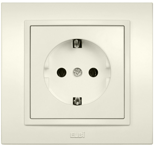 Aparataj - Priza Schuko simpla crem cu contact de protectie pentru montaj incastrat