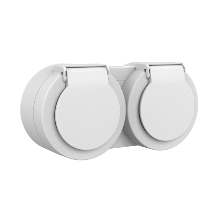 Aparataj - Priza Schuko gri cu capac pentru montaj aparent 16A IP54