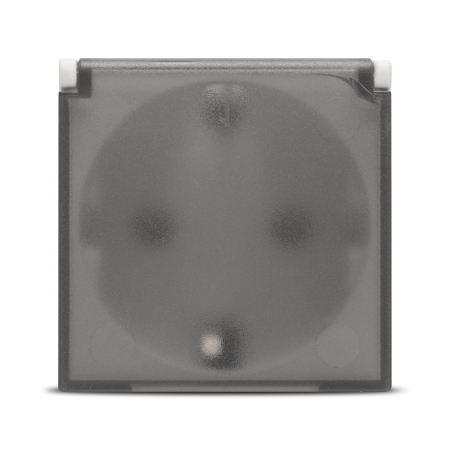 Aparataj - Priza Schuko alb mat cu capac si protectie copii 2 module pentru montaj incastrat