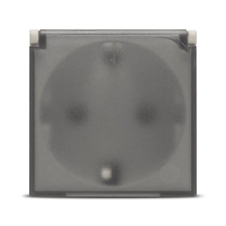 Aparataj - Priza Schuko bej mat cu capac si protectie copii pentru montaj incastrat 2 module