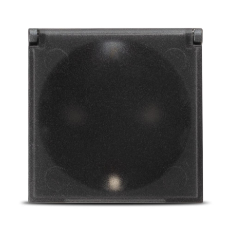 Aparataj - Priza Schuko antracit cu capac si protectie copii 2 module 16A
