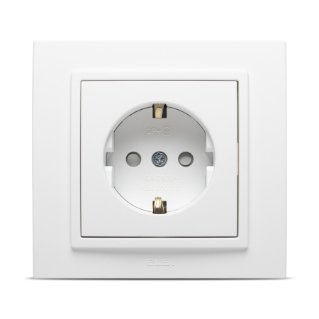 Aparataj - Priza Schuko cu protectie copii 16A alb mat pentru montaj incastrat