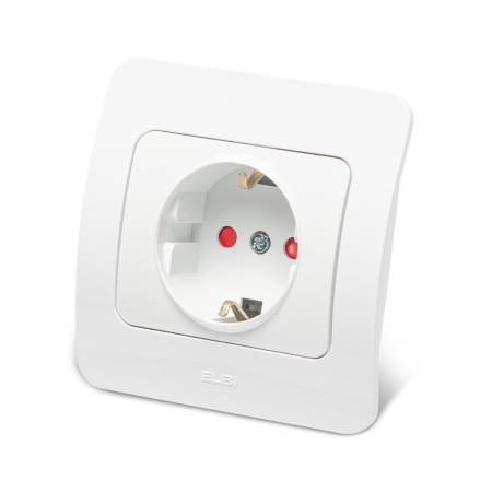 Priza Schuko ELBI Jazz alba 16A cu protectie copii pentru montaj incastrat [1]