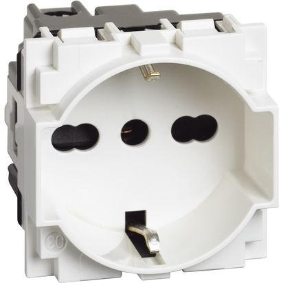 Aparataj - Priza incastrata alba cu standard italian si Schuko, 16A, 2 module