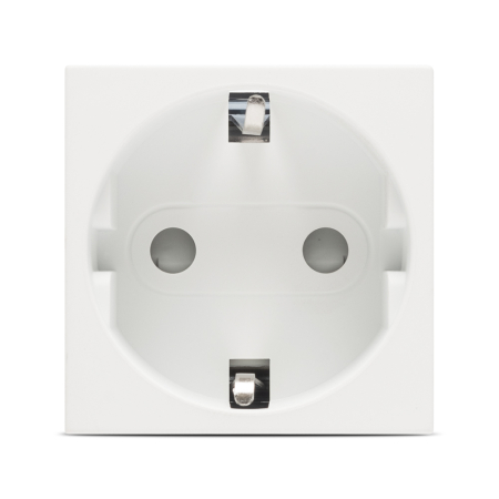 Aparataj - Priza Schuko modulara cu protectie copii 2 module alb mat