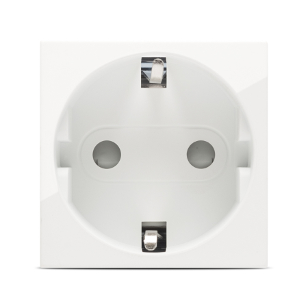 Aparataj - Priza Schuko alba cu protectie copii 2 module pentru montaj incastrat
