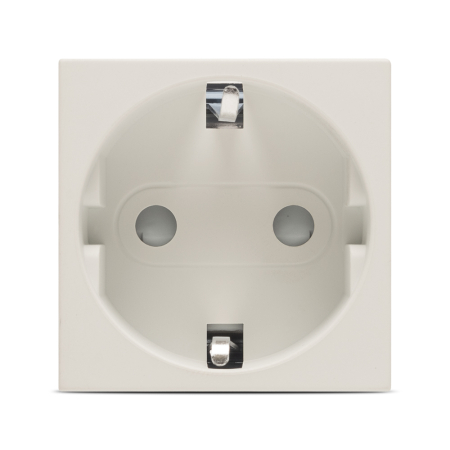 Priza Schuko modulara cu protectie copii 2 module 16A bej mat [0]