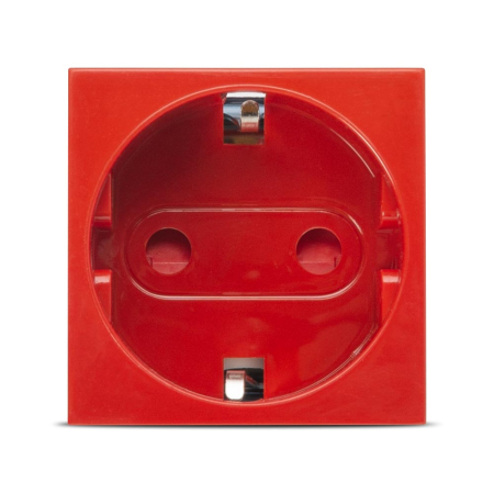 Priza Schuko rosie cu protectie pentru copii 2 module pentru montaj incastrat [0]