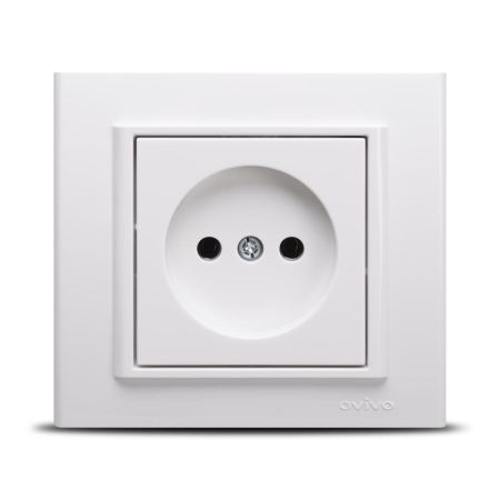 Aparataj - Priza simpla alba fara contact de protectie pentru montaj incastrat