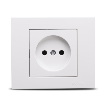 Priza simpla alba fara impamantare pentru montaj incastrat [1]