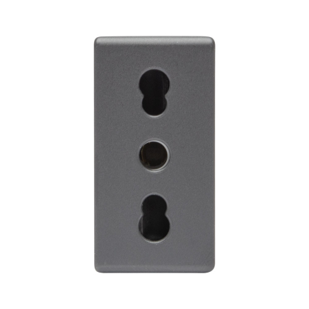 Aparataj - Priza standard italiana neagra 2P+E 16A cu 1 modul pentru montaj incastrat